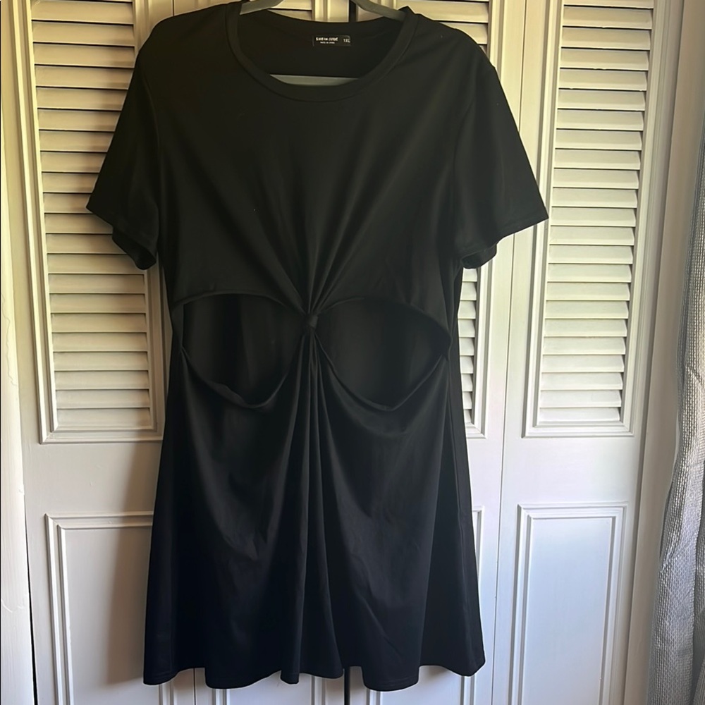SHEIN Curve black cut out dress
